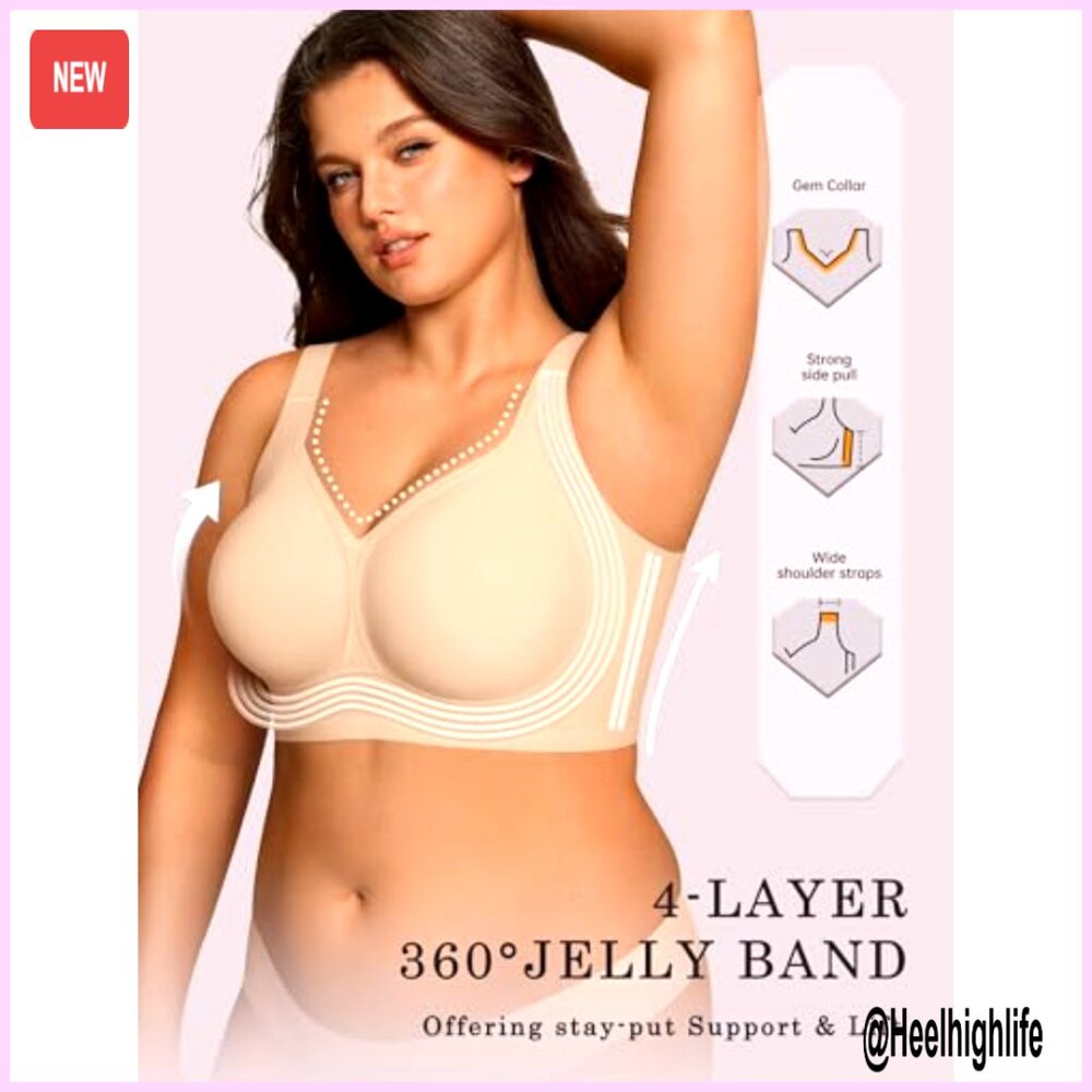Plus Size Wireless Seamless Bra Full Coverage Sup… - image 2